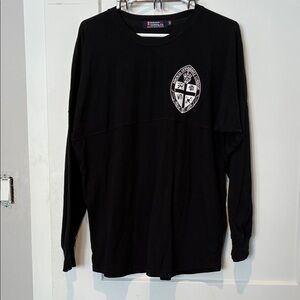 Cotton Black Long Sleeve Tee with Crest.  B10